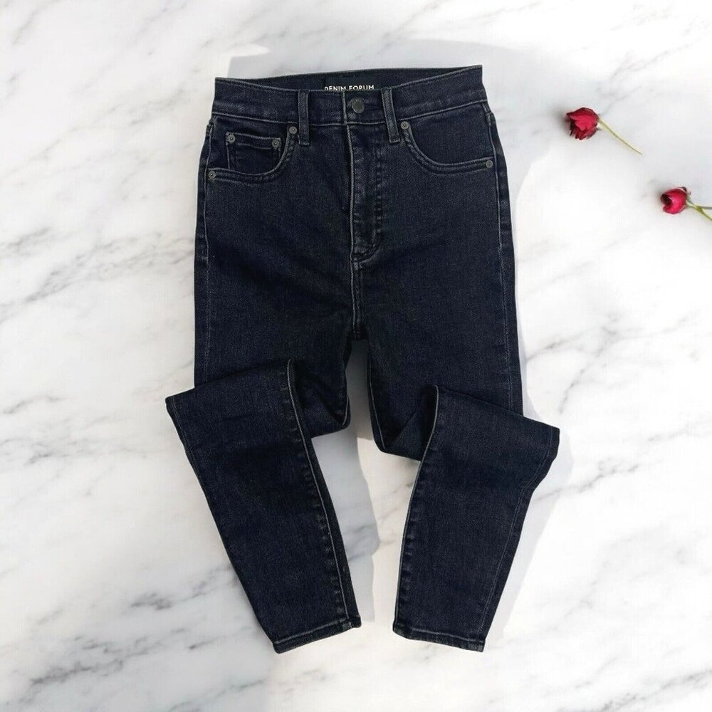 Denim Forum The Lola High Rise Skinny Jeans Size 24 Waist Crop Capri Ankle